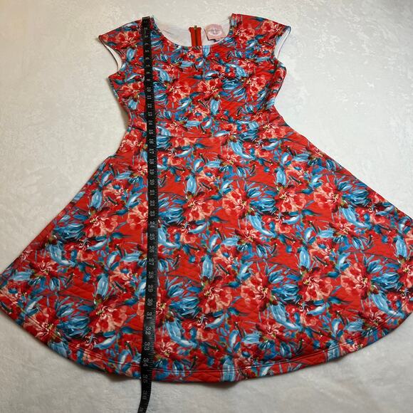 Romeo & Juliet Couture Crewneck Tropical Print Quilted Scuba Mini Dress Size Med - Picture 9 of 9